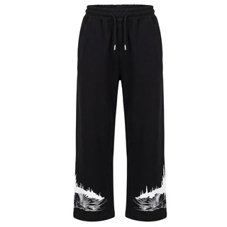 Marcelo Burlon Pantaloni Sportivi Neri Gamba Dritta F6CMJBFP036-110 Per Bambini