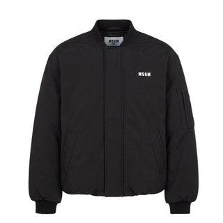 MSGM Bomber Nero Con Logo F6MSJUPF002/110 Per Bambini