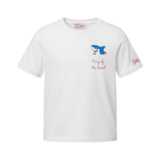 Mc2 Saint Barth T-shirt Bianca Eddy Con Squalo EDD0001/01948L Per Bambino