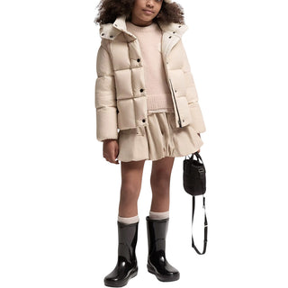 Moncler Piumino Parana Beige Con Cappuccio L29541A00040-21G Per Bambina