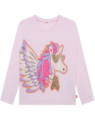 Billieblush T-shirt rosa con stampa pegaso U20478