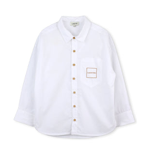 Lanvin Camicia bianca in popeline a maniche lunghe N30292