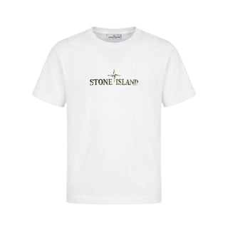Stone Island T-shirt Bianca In Jersey L2S162100006/V0001 Per Bambino
