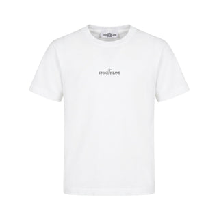 Stone Island T-shirt Bianca In Jersey Con Stampa L2S162100005/V0001 Per Bambino
