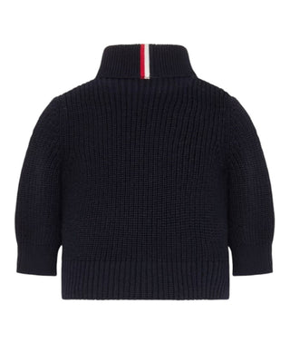 Moncler Cardigan blu navy imbottito in lana K29519B00005