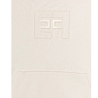 Elisabetta Franchi Felpa in cotone con cappuccio e logo EFFE156.0