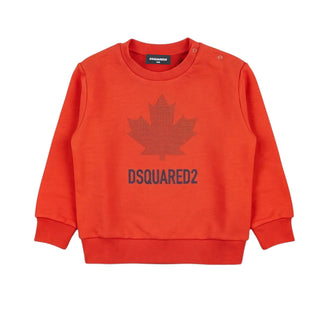 Dsquared2 Felpa Girocollo Arancione Con Stampa DQ3503-D0AJ6-DQ258 Per Neonato