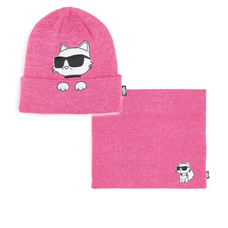Karl Lagerfeld Cappello e scaldacollo con patch Z30333