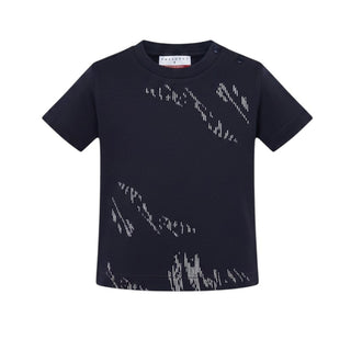 Cesare Paciotti T-shirt Blu Navy Con Stampa Per Neonato TSP6112B-V4