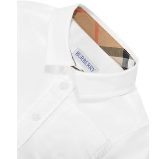 Burberry Camicia Bianca In Popeline 8133476 Per Neonato