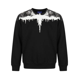 Marcelo Burlon Felpa Girocollo Nera Con Wings F6CMJBSW037-110 Per Bambini