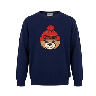Moschino Maglia Girocollo Blu Con Teddy Per Bambino HZW00A