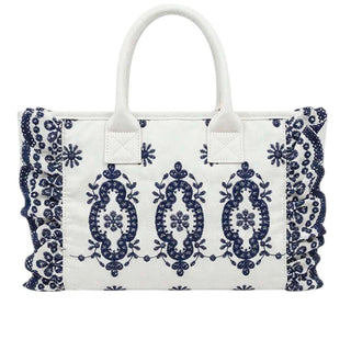 Mc2 Saint Barth Borsa Vanity In Sangallo Bianco Con Volant VANI0029/02534L