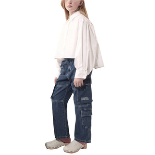 MM6 Maison Margiela Camicia Bianca In Popeline Con Schiena Plissettata M60503-MM014-M6100