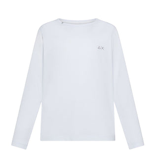 Sun68 T-shirt bianca in jersey con logo T45305B