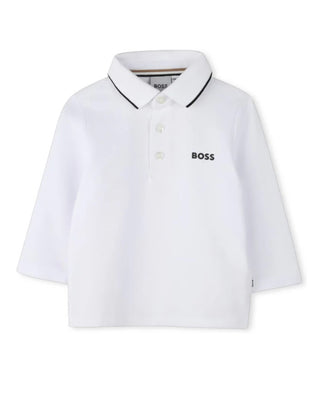 Hugo Boss Polo bianca in piqué di cotone J51280
