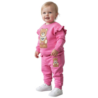 Moschino-Trainingsanzug mit Sweatshirt mit Rundhalsausschnitt und aufgesetztem Logo und Symbol MDK02K