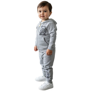 Moschino Tuta Grigia In Cotone Per Neonato MQK00G