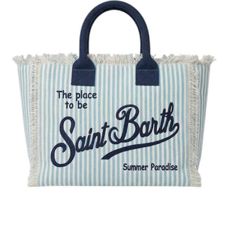 Mc2 Saint Barth Borsa Vanity In Canvas Con Fantasia A Righe VANI001/03449L