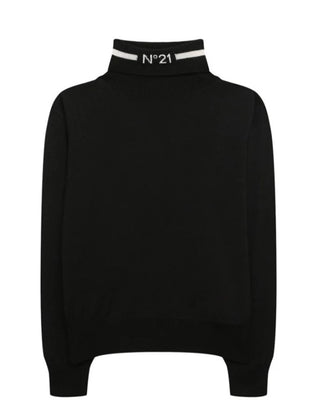 N21 Maglia dolcevita con logo N2100A-N0119