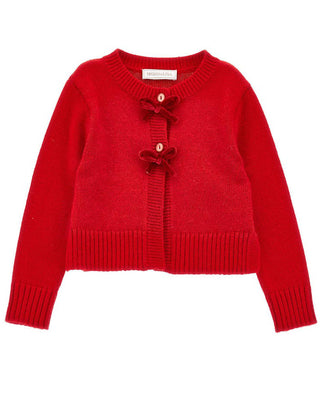 Monnalisa Cardigan in lana con fiocchi 39D803