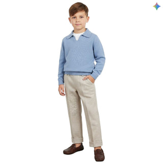 J.o Milano Pantaloni Beige In Misto Lana 2664A3J Per Bambino