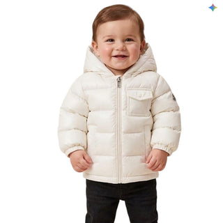 Moncler Giubbino Mesles Avorio Con Cappuccio L29511A00031-034 Per Neonato