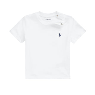 Polo Ralph Lauren T-shirt Bianca A Maniche Corte Per Neonati 320832904033