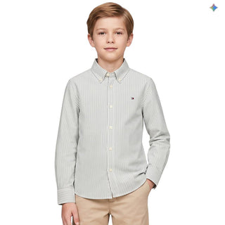 Tommy Hilfiger Camicia A Righe Oxford Essential KB0KB10192-L6N Per Bambino