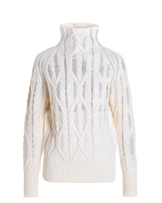 Ermanno Scervino Maglia avorio con strass da bambina SFMA021