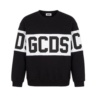 GCDS Felpa Girocollo Nera Con Logo Z0UJQE584F004/999A Per Bambini