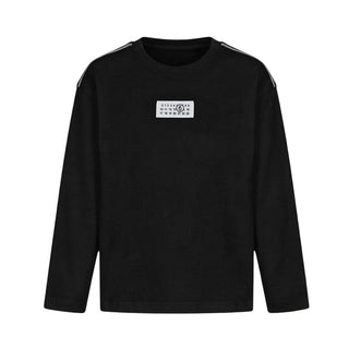 MM6 Maison Margiela T-shirt Nera A Maniche Lunghe M61164-MM04I-M6900 Per Bambini
