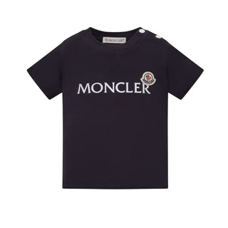Moncler T-shirt blu navy in jersey con logo L19518C00004/778