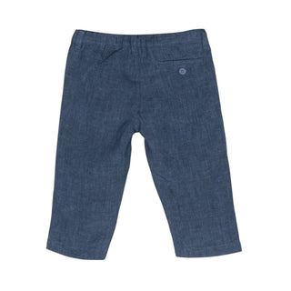 Il Gufo Pantaloni blu in lino da neonato P23PL083L1012
