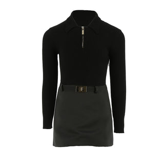 Elisabetta Franchi Abito nero tricot da bambina EFAB621.0