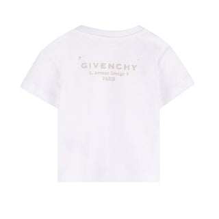 Givenchy T-shirt Bianca A Maniche Corte Per Neonati H31184/10P