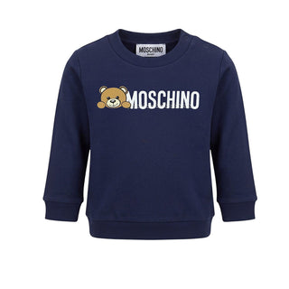 Moschino Felpa Girocollo In Cotone Con Stampa MOF04Q Per Neonati