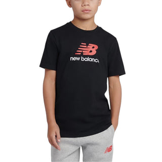 New Balance T-shirt Nera Con Stampa LAKB0253-BK078 Per Bambino