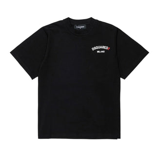 Dsquared2 T-shirt Nera A Maniche Corte Con Logo DQ3169-D0AAP-DQ900