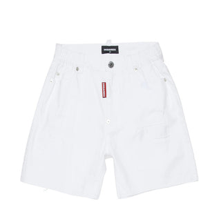 Dsquared2 Bermuda Bianco In Twill Per Bambino DQ3208-D0AGL-DQ100