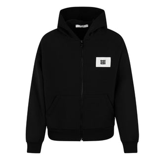 Msgm Felpa Nera Con Zip E Cappuccio S6MSJBZH225
