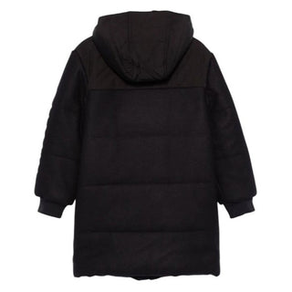 Balmain Giubbino bi-tessuto nero con cappuccio BV2R60-E0169