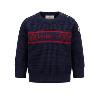 Moncler Maglia Blu In Lana Per Neonato H29519C00001