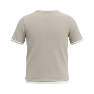 Emanuel Pris T-shirt In Filo Beige A Maniche Corte ETS3165RB