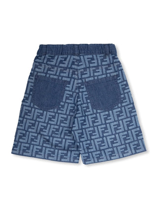 Fendi Bermuda in cotone con fantasia logo FF JMF461-AQSL