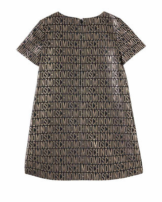 Moschino Abito nero con logo in oro HDV0F2