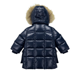 Fay Giubbino blu trapuntato in nylon laqué con logo V92310