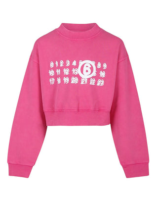 MM6 Maison Margiela Felpa cropped con logo M60683-MM03Z