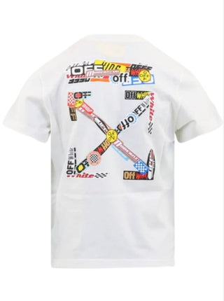 Off-White-T-Shirt mit Rundhalsausschnitt und Logo OBAA002S22JER010