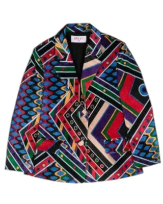 Emilio Pucci Giacca monopetto in ciniglia da bambina PV2A74-V0128